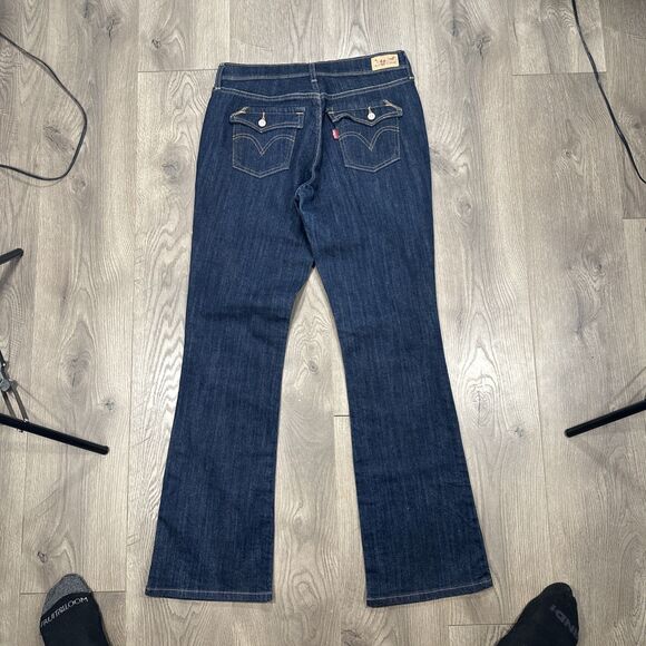 Levi's 515 Bootcut Jeans Dark Wash Denim Flap Pockets Women’s Size 8 - Picture 5 of 6
